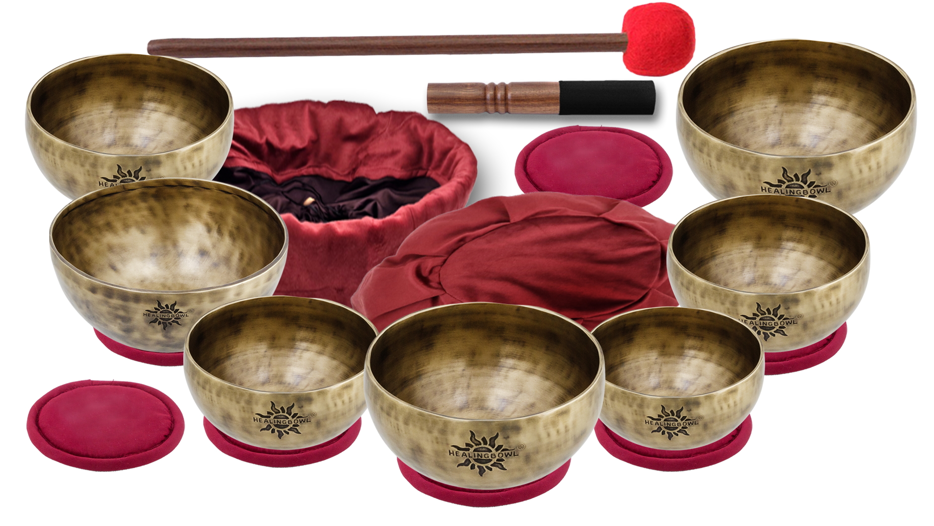 Acoustic set of 7 singing bowls Healingbowl® Professional Surya® 12-16 cm - фото 4