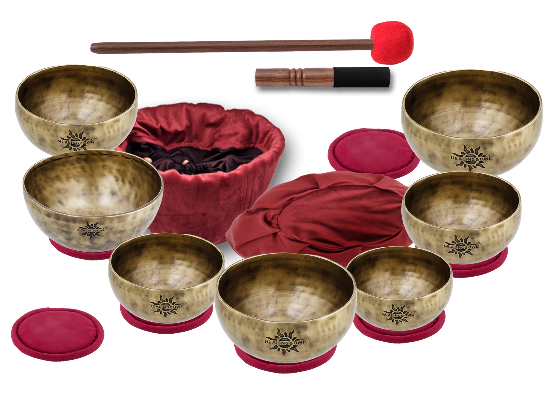 Акустический набор 7 поющих чаш Healingbowl® Professional Surya® 12.5-16.6 см