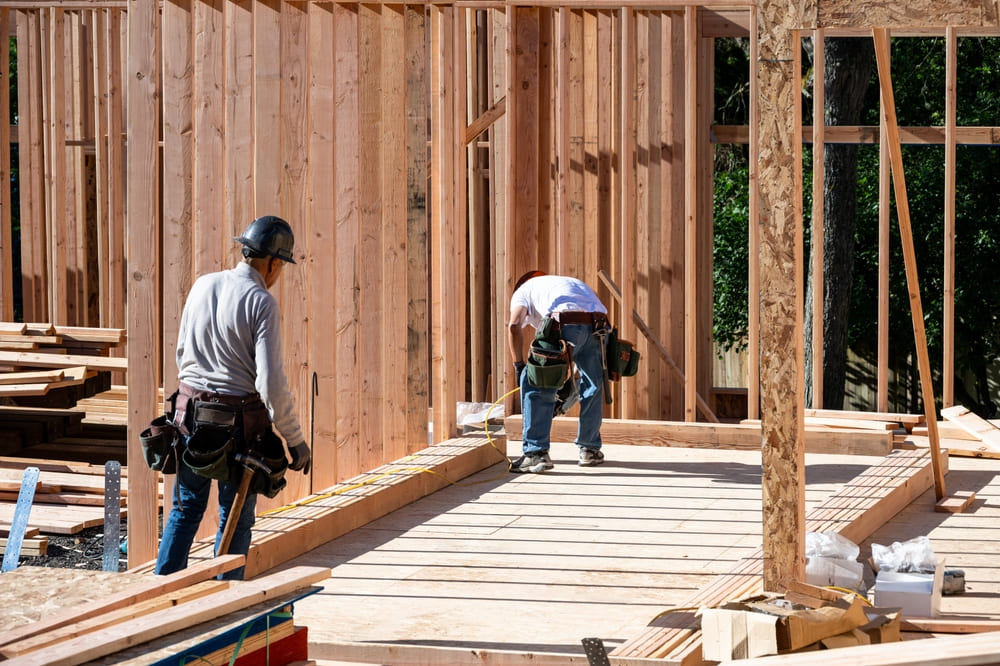 Wooden house building