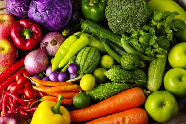 A selection of organically-grown vegetables