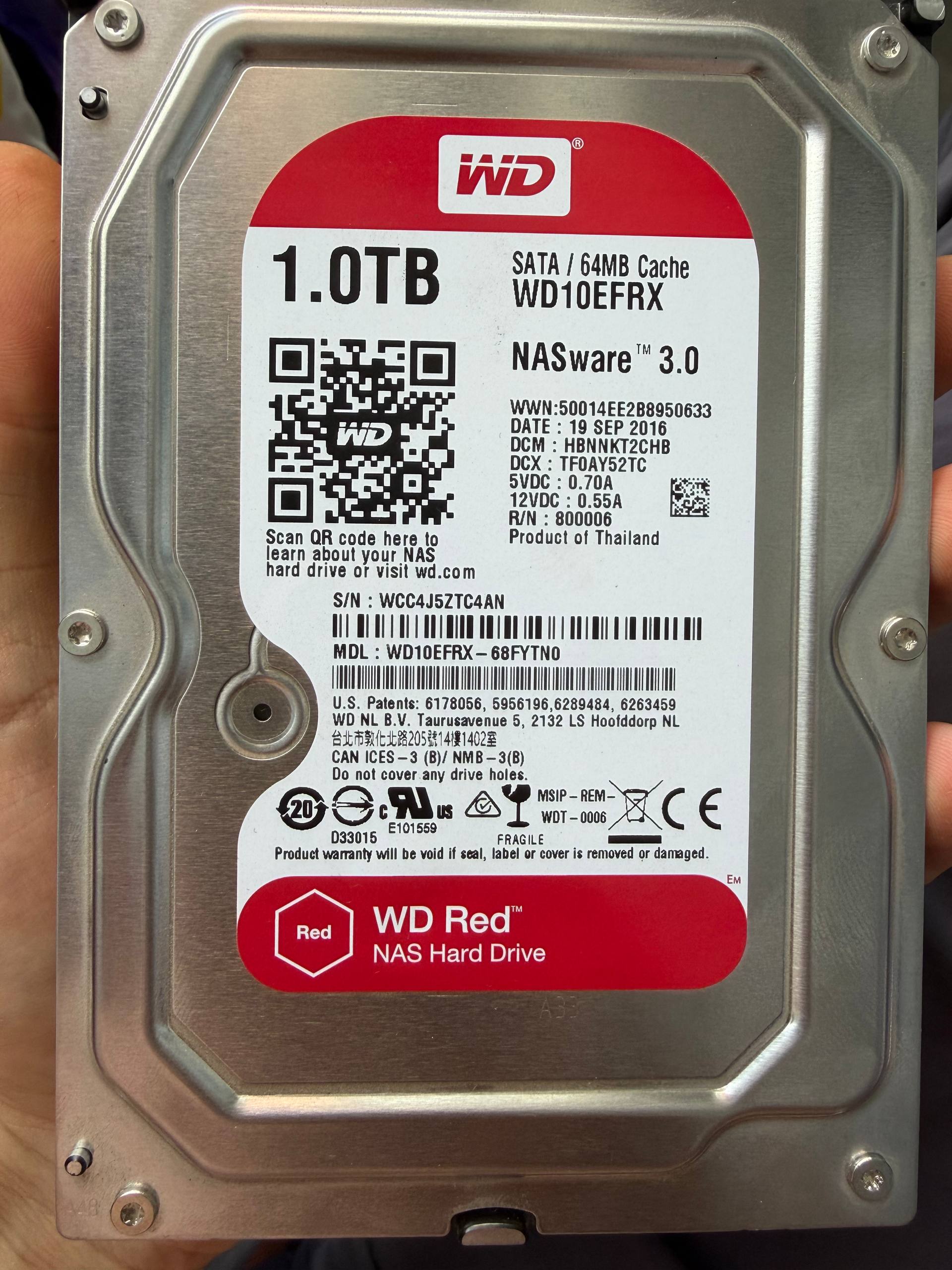 Western Digital WD Red 1.0TB NAS Hard Drive