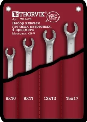 Набор ключей гаечных разрезных серии ARC, 8-17 мм, Thorvik W4S4TB (52625) 4 предмета, в сумке