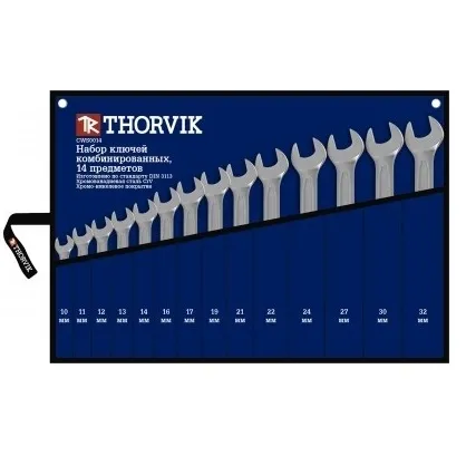 Набор ключей комбинированных 10-32 мм, 14 шт, Thorvik CWS0014