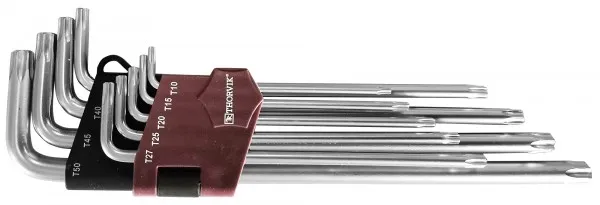 Набор ключей торцевых TORX® удлиненных, Т10-T50, 9 предметов, Thorvik TKL9S (53130)