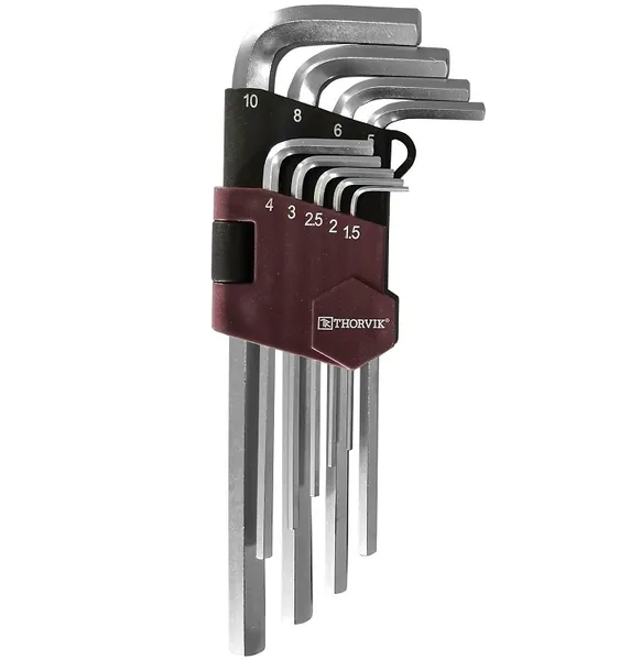 Набор ключей торцевых шестигранных, H1.5-H10, 9 предметов, Thorvik HK9S (53033)