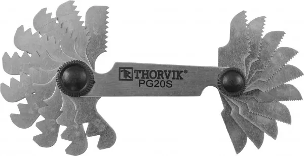 Набор резьбовых шаблонов для наружных резьб, 20 предметов, Thorvik PG20S (52875)