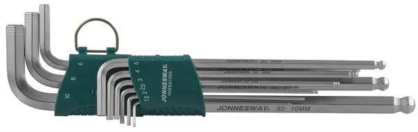 Набор шестигранных ключей Extra Long с шаром 1,5-10 мм (9 шт) Jonnesway H06SA109S