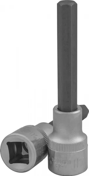 Насадка торцевая 1/2"DR с вставкой-битой шестигранной, H10, 100 мм, Jonnesway S09H4310 (47889)