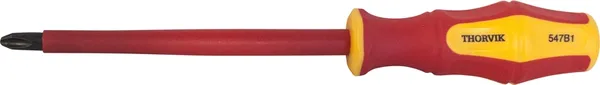 Отвертка диэлектрическая крестовая Phillips VDE 1000v PH0x60 мм, Thorvik SDPI060