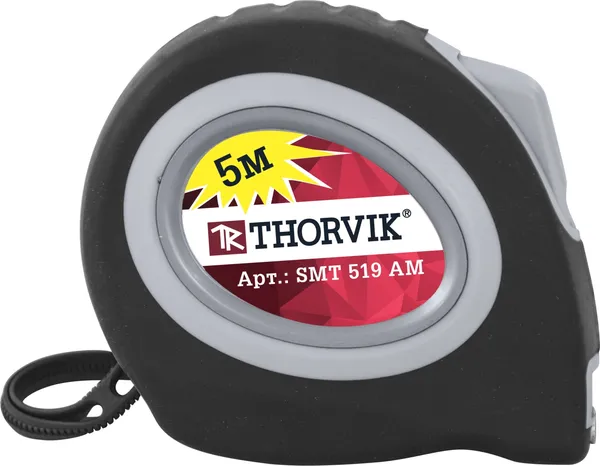Рулетка с магнитным захватом и автостопом, 5 м, Thorvik SMT519AM