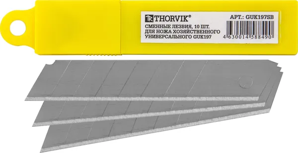 Сменные лезвия для ножа универсального, 10 шт, Thorvik GUK197SB