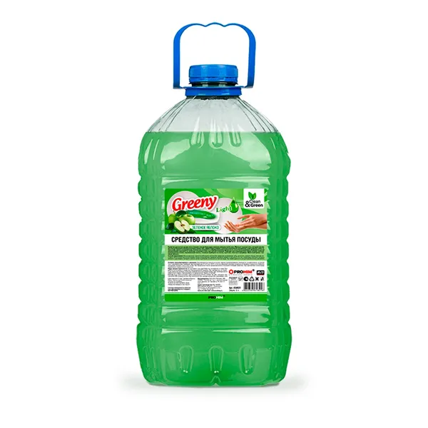 Средство для мытья посуды "Greeny" Light "Яблоко" 5 л. (ПЭТ) Clean&Green CG8522