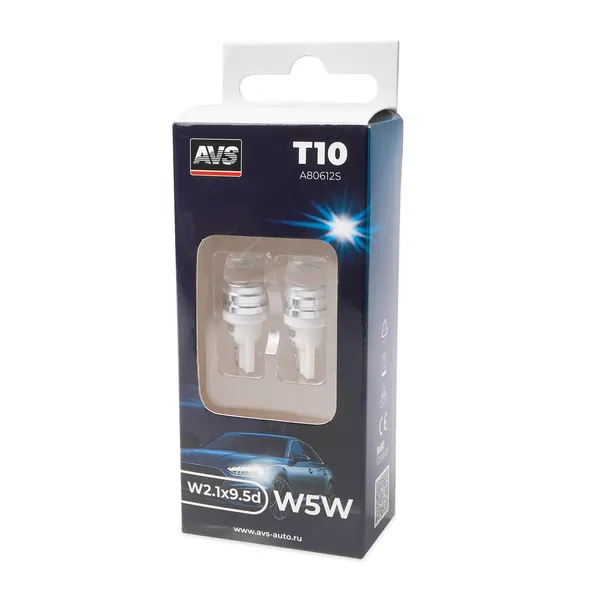 T037 T10/белый/ (W2,1x9,5d) 1,5W линза усечённая. коробка 2 шт.