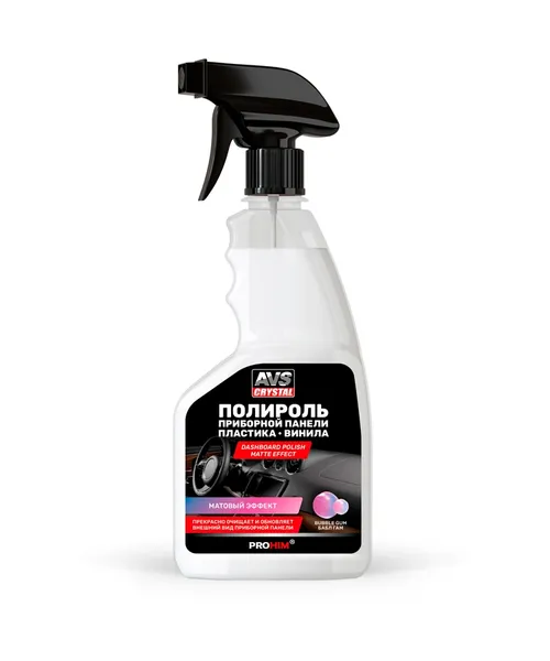 Полироль для приборной панели матовый "BubbleGum/Бабл гам" (триггер) 500 мл AVS AVK-684