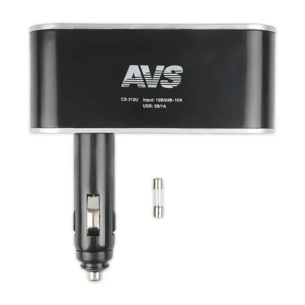 Разветвитель прикуривателя AVS 12/24 (на 3 выхода+USB) CS312U