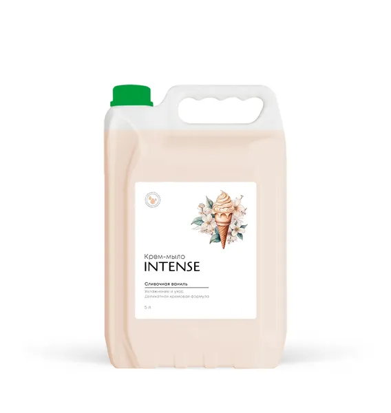 Жидкое крем-мыло INTENSE сливочная ваниль 5 л. увлажняющее Clean&Green CG8185
