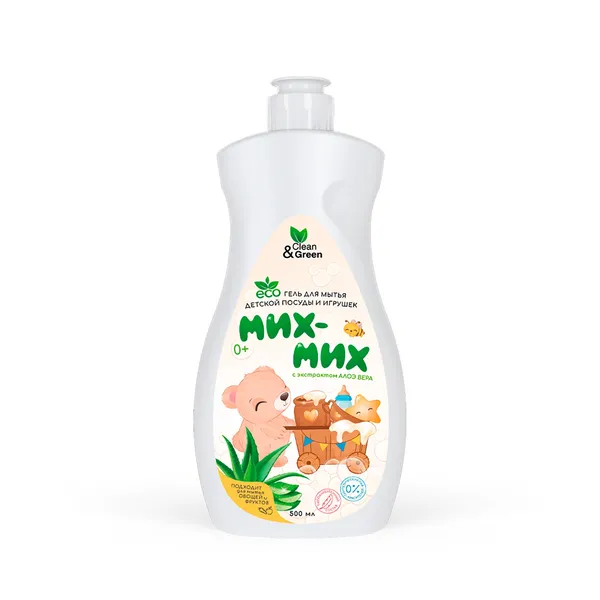 Гель для мытья детской посуды и игрушек "Мих-Мих" (гипоаллергенный) 500 мл. Clean&Green CG8261