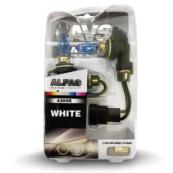 Газонаполненные лампы AVS ALFAS Maximum Intensity 4300K H13 12V 75/85W, комплект 2+2 (W5W) шт.