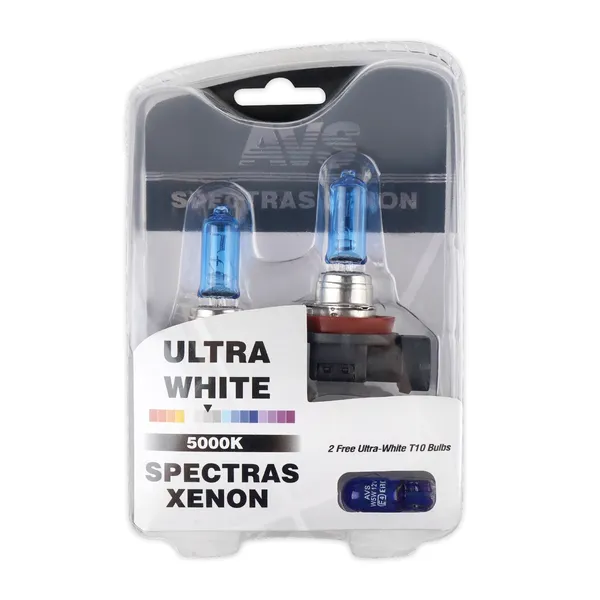 Газонаполненные лампы AVS SPECTRAS Xenon 5000K H11 12V 75W, комплект 2+2 (W5W) шт.