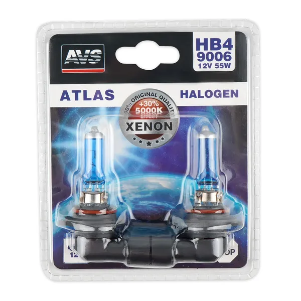 Галогенная лампа AVS ATLAS/5000К/ HB4/9006.12V.51W.блистер 2шт.
