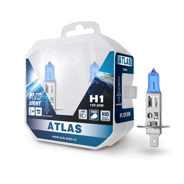 Галогенная лампа AVS ATLAS PB/5000К/PB H1.12V.55W. 2 шт.