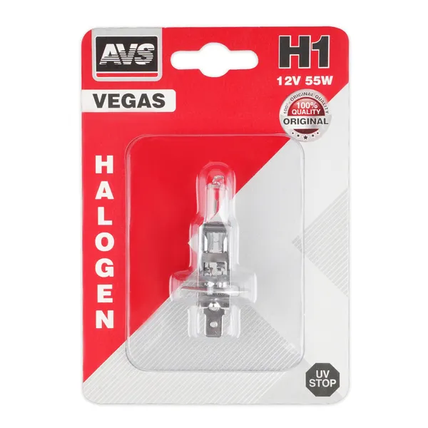 Галогенная лампа AVS Vegas в блистере H1.12V.55W.1шт.