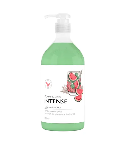 Жидкое крем-мыло INTENSE арбузный фреш 500 мл. увлажняющее с дозатором Clean&Green CG8431