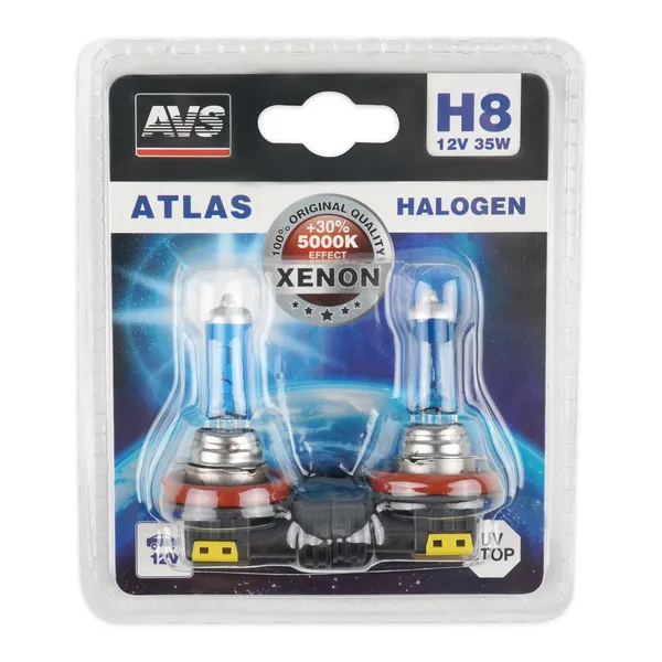 Галогенная лампа AVS ATLAS/5000К/ H8.12V.35W.блистер 2шт.