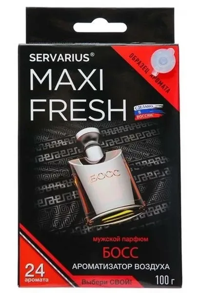 Ароматизатор воздуха (под сиденье, гель 100 гр.) MAXI FRESH MF-105 "БОСС" (с пробником)