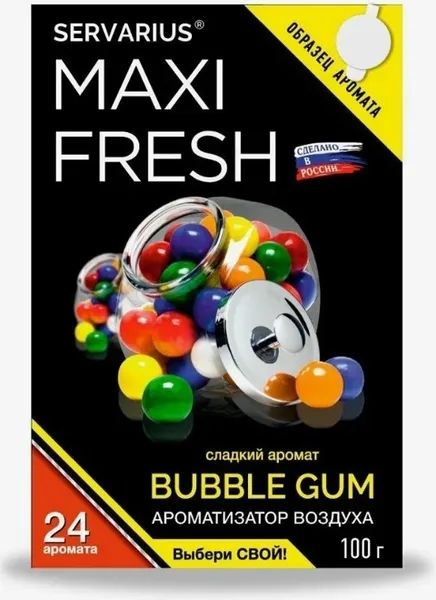 Ароматизатор воздуха (под сиденье, гель 100 гр.) MAXI FRESH MF-114 "BUBBLE GUM" (с пробником)