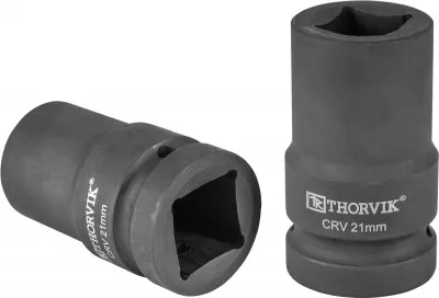 Головка торцевая 4-х гранная для ручного гайковерта, 1 DR, 21 мм, Thorvik LSWS00121 (52772)