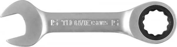 Ключ комбинированный трещоточный короткий, 15 мм, Thorvik CSRW15 (53524)