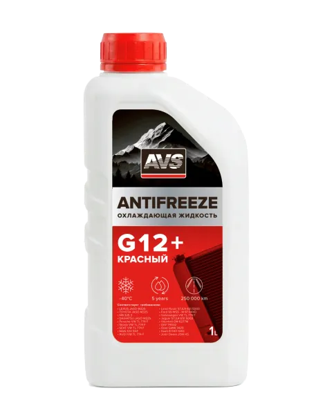 Охлаждающая жидкость Antifreeze G12+ OAT -40С, красный, 1 кг AVS AVK-521