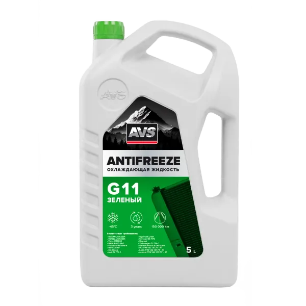 Охлаждающая жидкость Antifreeze G11 HOAT -40C, зеленый, 5 кг AVS AVK-519