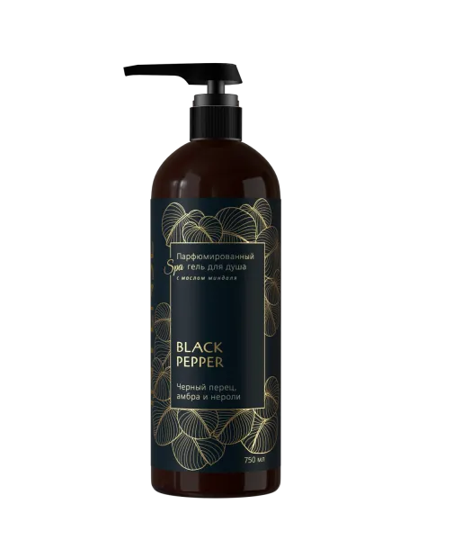 Гель для душа парфюм. Intense "Black pepper/чёрный перец" 750 мл. с дозатором Clean&Green CG8516
