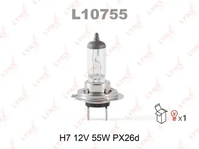 Лампа накаливания Lynxauto галогенная (H7 12V 55W PX26d)