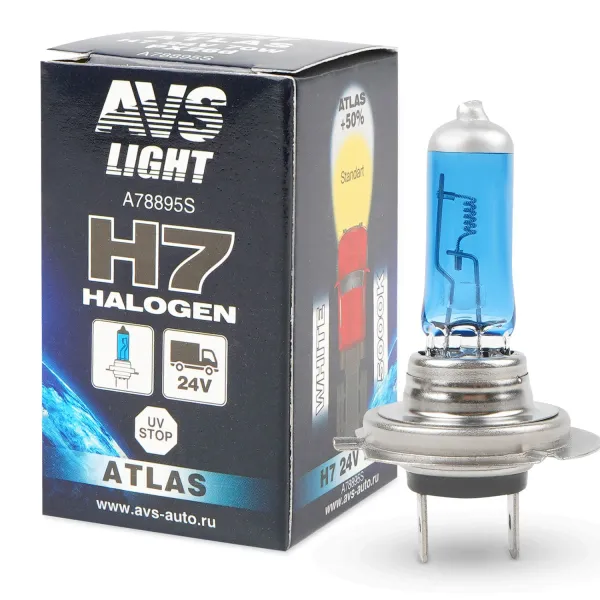 Лампа галогенная AVS ATLAS BOX /5000К/ H7.24V.70W (1 шт.)