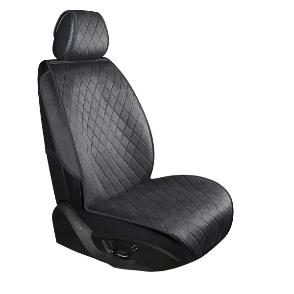 Накидка текстильная AVS VTC-102-G на передние сиденье (серый, вельвет), 2 предмета, серия "Cord"