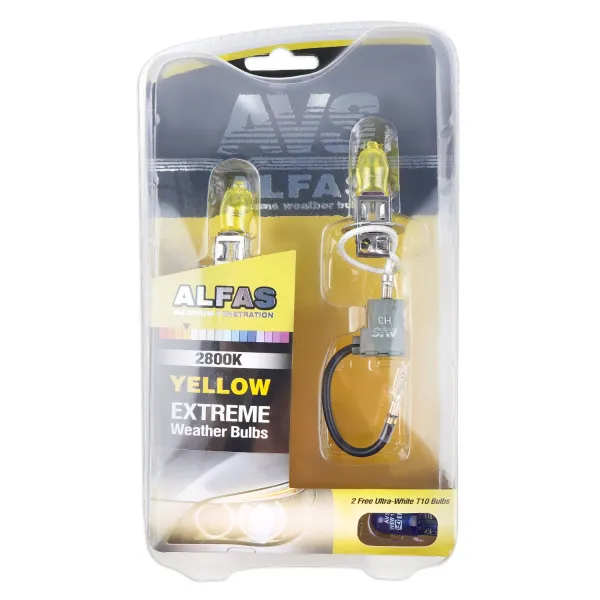 Газонаполненные лампы AVS ALFAS Extreme Weather 2800К H1 12V 85W, комплект 2+2 (W5W) шт.