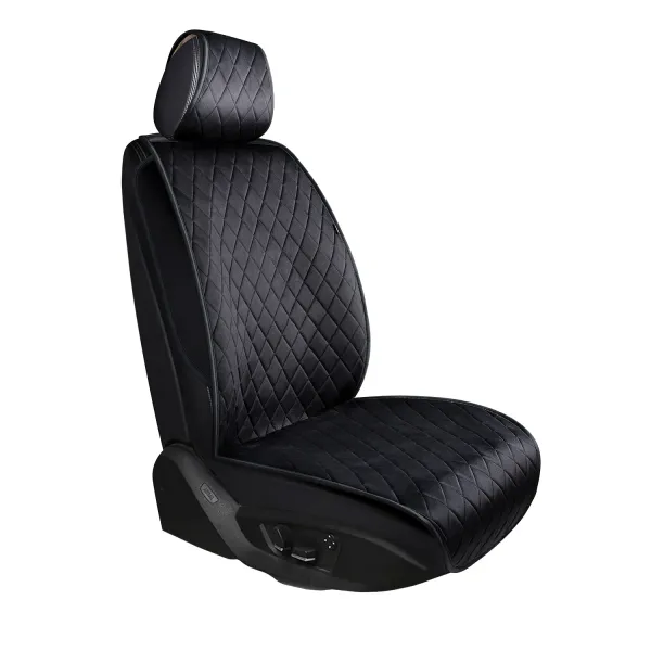 Накидка текстильная AVS VTC-102-B на передние сиденье (черный, вельвет), 2 предмета, серия "Cord"