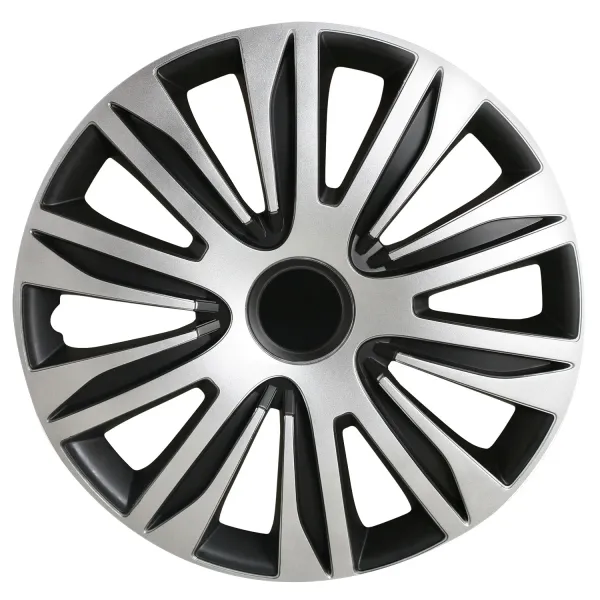 Колпаки на колеса R14 POWER, 4шт, серебристо-черные, ABS-пластик, AVS CPW-14 - серия Sport