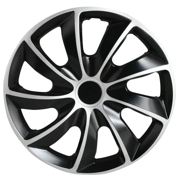 Колпаки на колеса R15 FORCE, 4шт, серебристо-черные, ABS-пластик, AVS CFC-15 - серия Sport