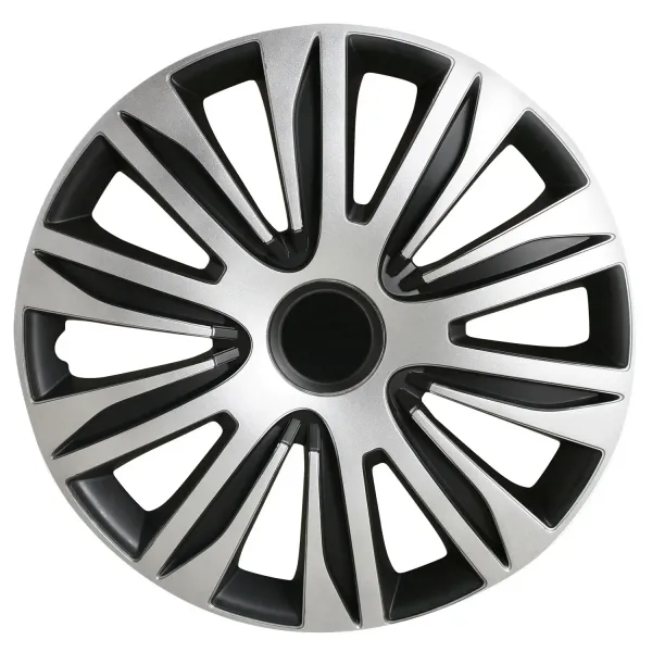 Колпаки на колеса R15 POWER, 4шт, серебристо-черные, ABS-пластик, AVS CPW-15 - серия Sport