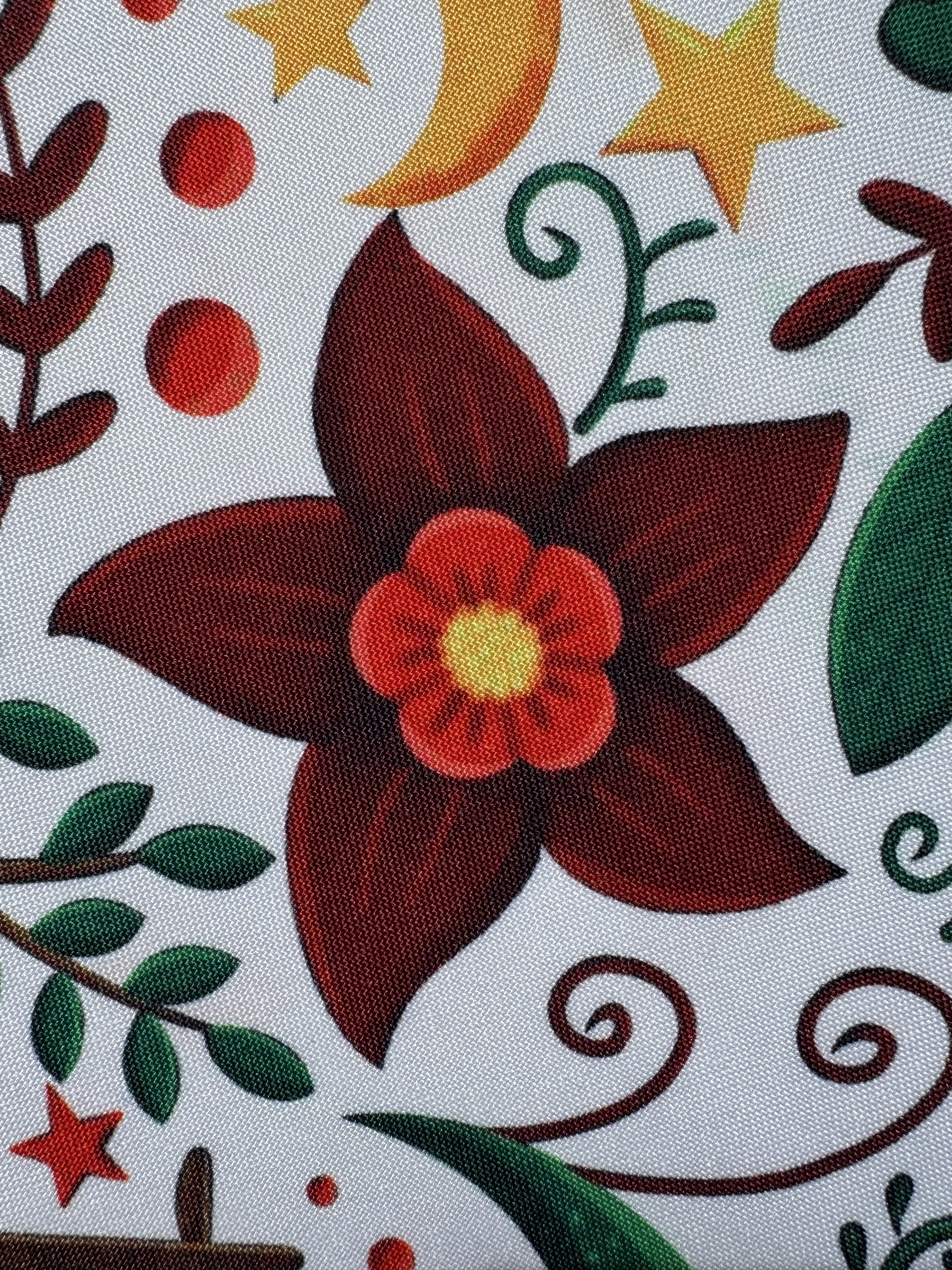 Габардин "Принт 8" баба Яга на белом