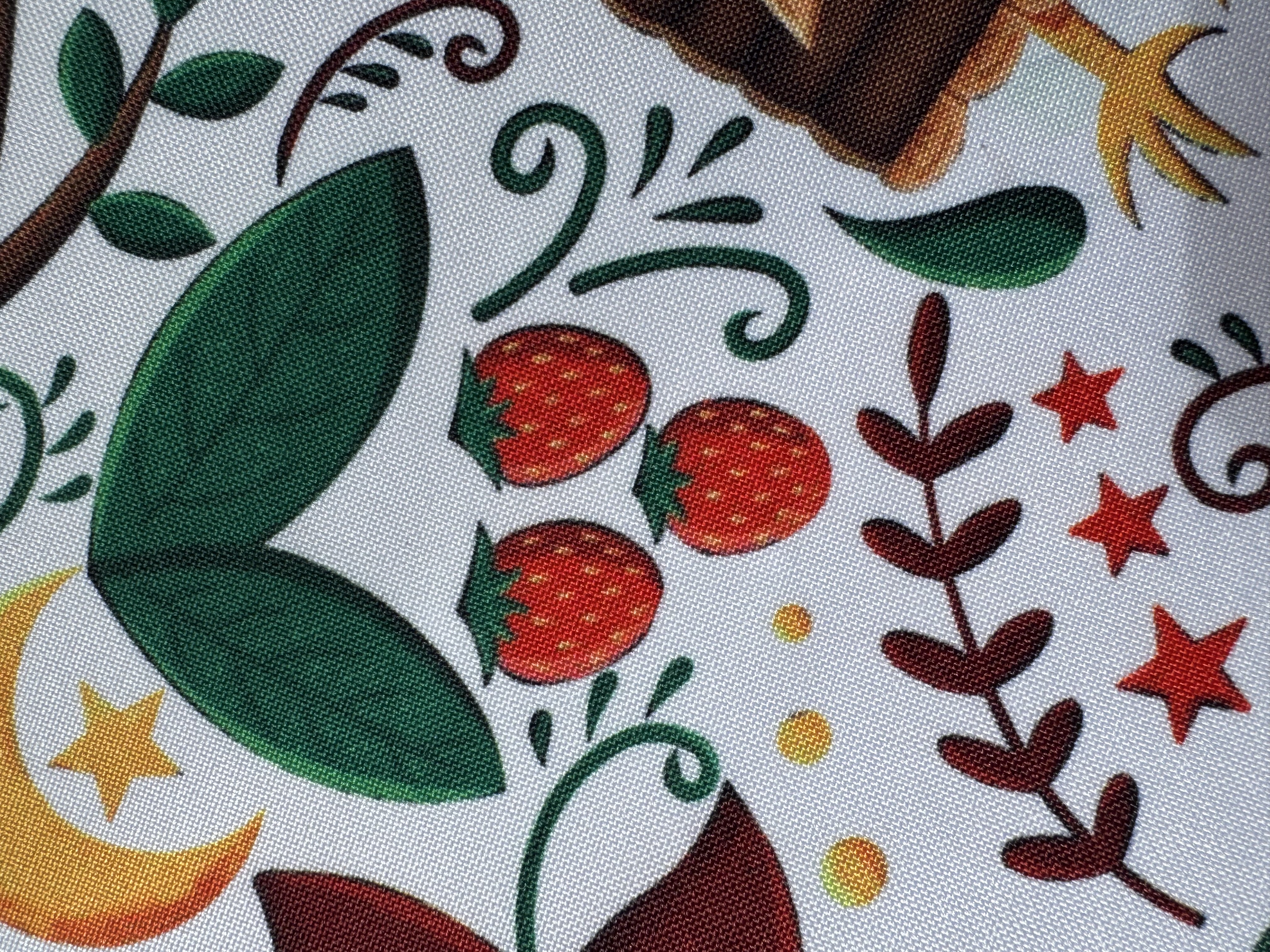 Габардин "Принт 8" баба Яга на белом