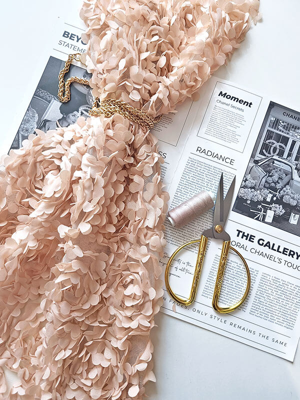 Сетка с цветами гортензия "Кремовый"