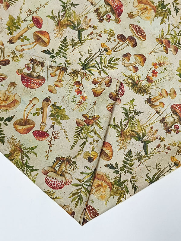 Хлопок с принтом "Грибы"