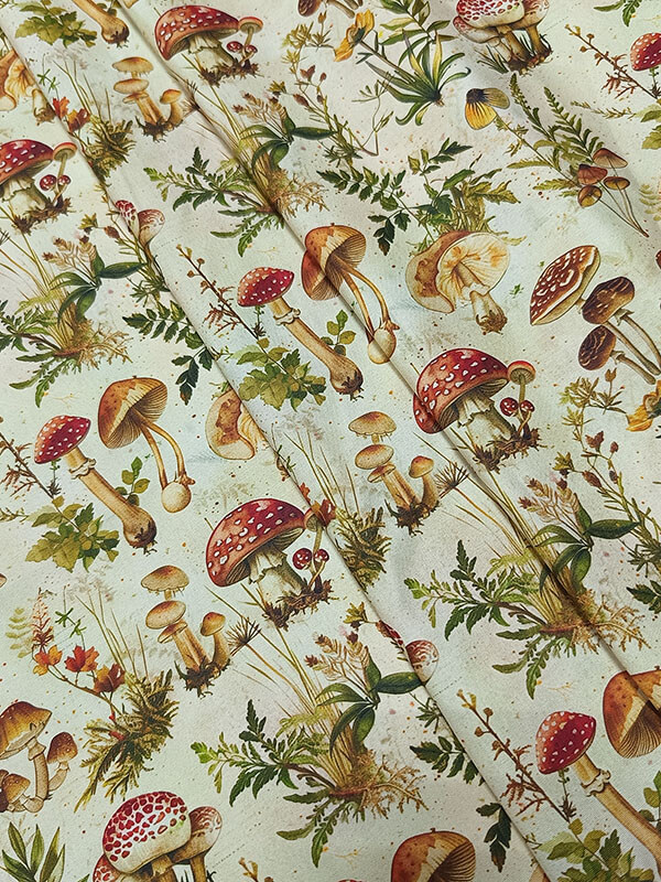 Хлопок с принтом "Грибы"