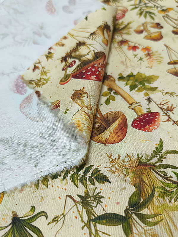 Хлопок с принтом "Грибы"