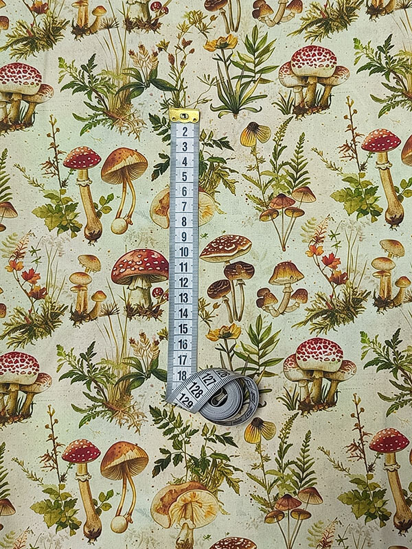 Хлопок с принтом "Грибы"